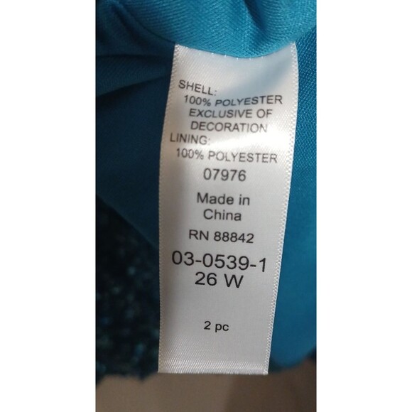 Roaman's Womens Sequin Blouse Plus Size 26W Blue Short Sleeve Festive Holiday - Picture 6 of 8